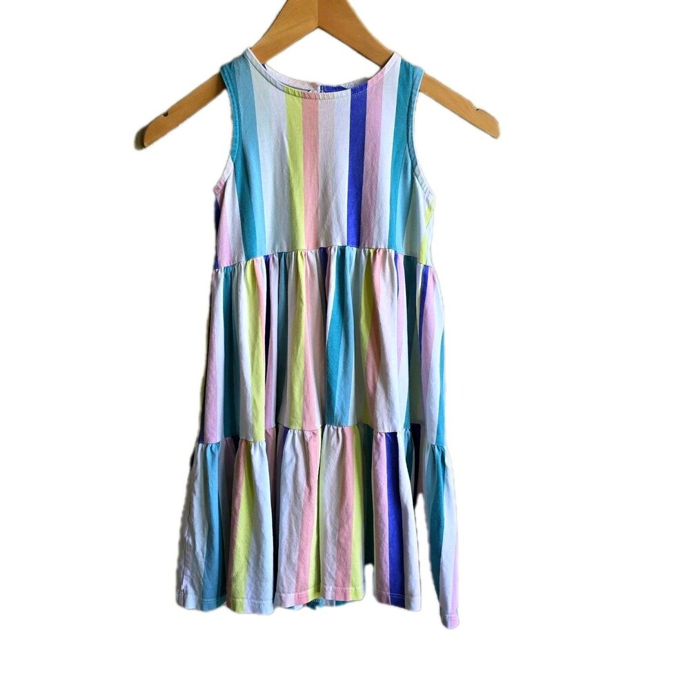 Tea Collection Size 7 Tiered Striped Long Maxi Play Dress Sleeveless Soft